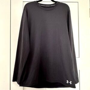 Under Armour Men's Black Fitted Long Sleeve T-Shirt • XLarge
